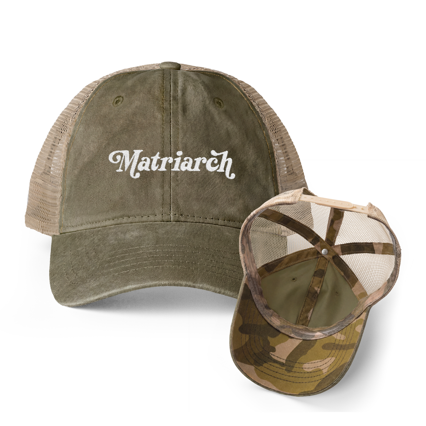 Matriarch | Women's Washed Pattern Mesh-Back Trucker Hat