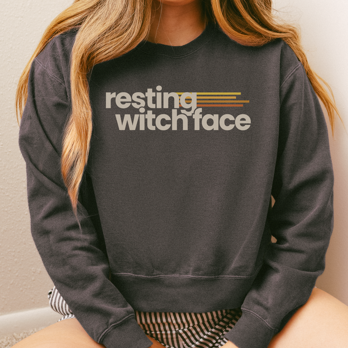 Resting Witch Face | Mid-Length Crewneck Sweatshirt